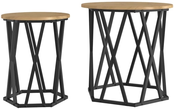 vidaXL Couchtisch 2 pcs Artisan-Eiche Ingenieure Holz und Stahl 868266