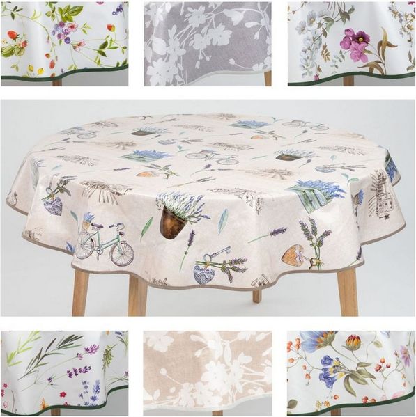 laro Tischdecke laro 140cm runde Wachstuchtischdecke mit Saum-Eingefasst