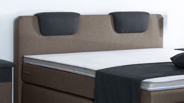 Meisterbetten Boxspringbett Iris 200x220 in WT-Papyrus in WT-Dunkel Grau, Matratzenbezug Nano, Komfortschaum-Topper Bild 5