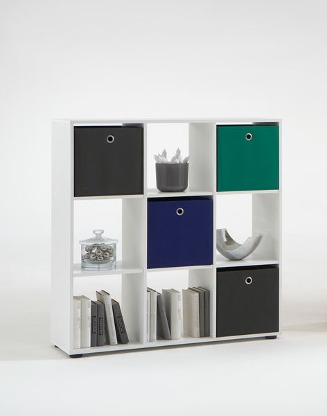 FMD Möbel - MEGA 5 - Raumteiler-Regal - melaminharzbeschichtete Spanplatte - weiß - 104,5 x 108,5 x 33cm