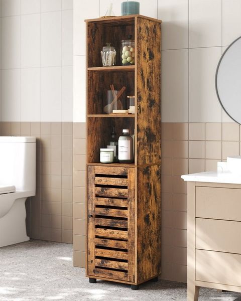 Vasagle Badkommode Badezimmerschrank Hochschrank, verstellbare Einlegeböden