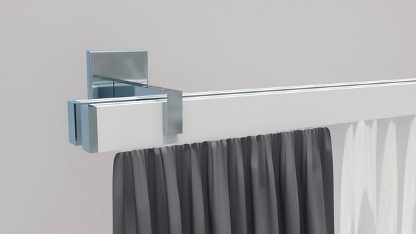 indeko Gardinenstange Bern, 2-läufig, Wunschmaßlänge, verschraubt, Aluminium, Innenlauf Komplett-Set inkl. Gleitern und Montagematerial