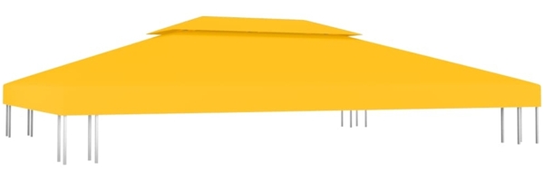 vidaXL Pavillon-Dachplane mit Kaminabzug 310 g/m² 4x3 m Gelb 312076