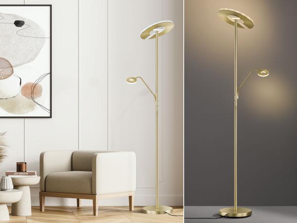 Fischer & Honsel 40316 Stehleuchte Dent 2-flammig messing matt 180 cm CCT