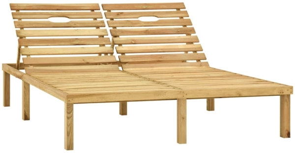 vidaXL Doppel-Sonnenliege mit Auflagen Kiefernholz Imprägniert 3065892
