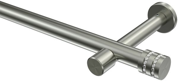 Gardinenstangen-Set Prestige Estana 280 cm (geteilt in 2 x 140 cm), 1-läufig (ohne Ringe), 20 mm Ø Edelstahl-Optik