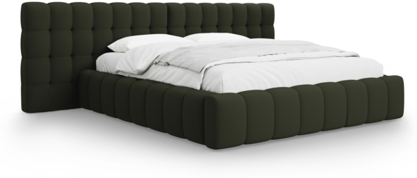 Micadoni Stauraumbett mit Doppelkopfteil Mamaia Strukturierter Stoff Neve Grün 140x200