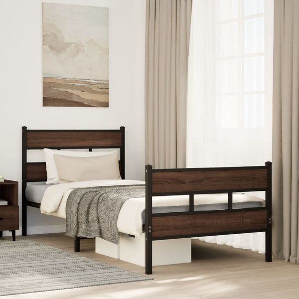 vidaXL Bettgestell ohne Matratze mit Kopf- und Fußteil 80x200 cm 4017160