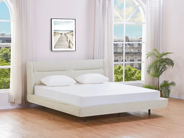Vente-unique - ISYDE Bett Stoff Beige - B 220 cm x H 99 cm x L 200 cm
