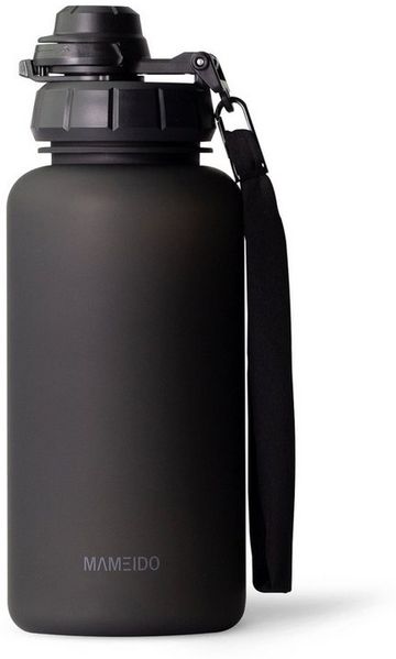 MAMEIDO Trinkflasche, mit 2-in-1 Deckel, Zeitmarkierung, Handschlaufe in 0,5l, 1l, 1,5l & 2l