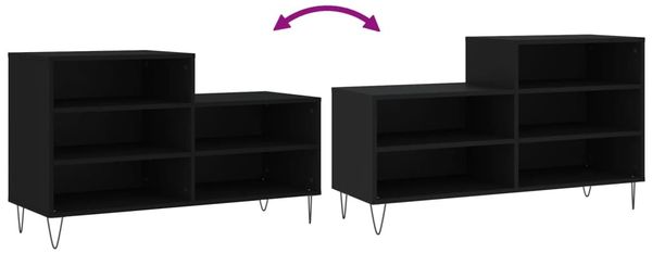 vidaXL Schuhregal Schwarz 102x36x60 cm Holzwerkstoff 831389 Bild 7