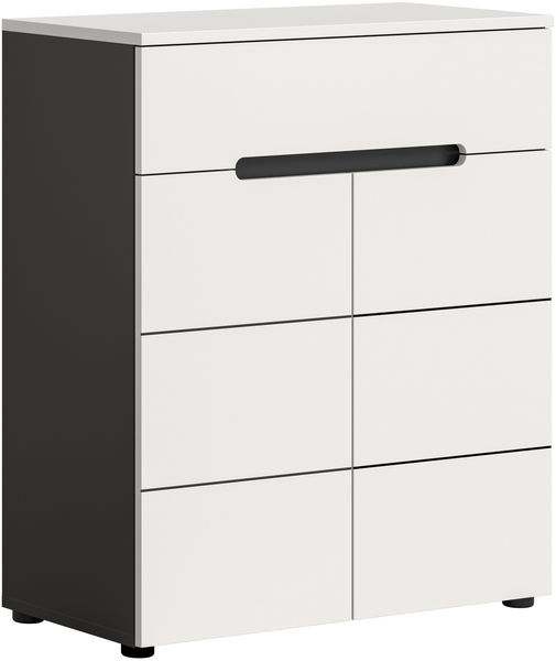 Schuhkommode >Canu< in Basalt Grau / Weiß - 80x94x37cm (BxHxT)