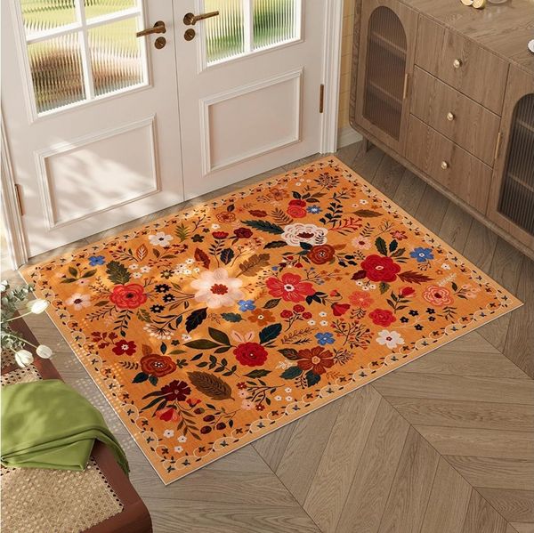 Minicloss Fußmatte Boho Fußmatte für Innenbereich – Rutschfester Teppich mit Blumenmuster, Ideal für Eingangsbereich, Küche, Haustür, Kinderzimmer