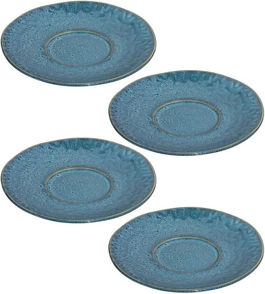 Leonardo MATERA Keramikunterteller 15 cm blau für Becher und Tasse 4er Set