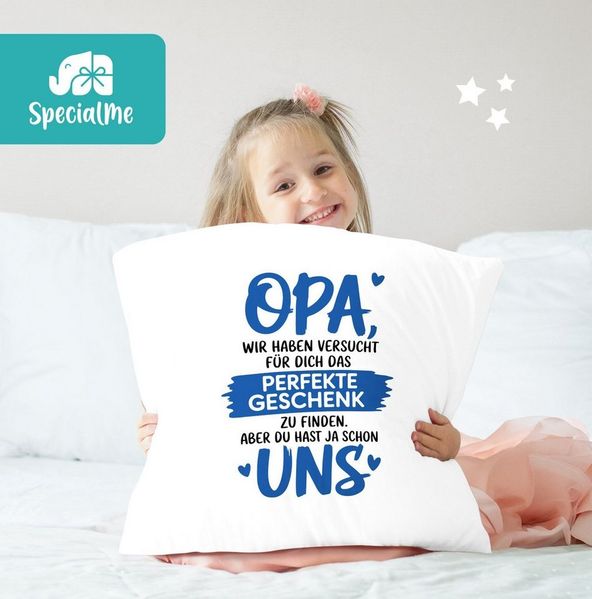 MoonWorks Dekokissen Kissen-Bezug Papa, Opa, Bonus Papa, Geschenk Weihnachten Geburtstag