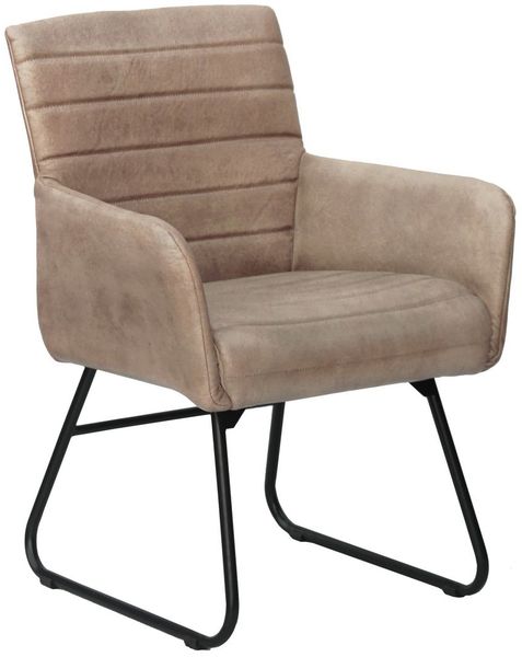 Stuhl Echtleder 62x62x84 beige IRON LABEL #05