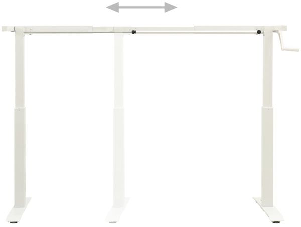vidaXL Schreibtisch-Gestell Manuell Höhenverstellbar Handkurbel Weiß 321718 Bild 6