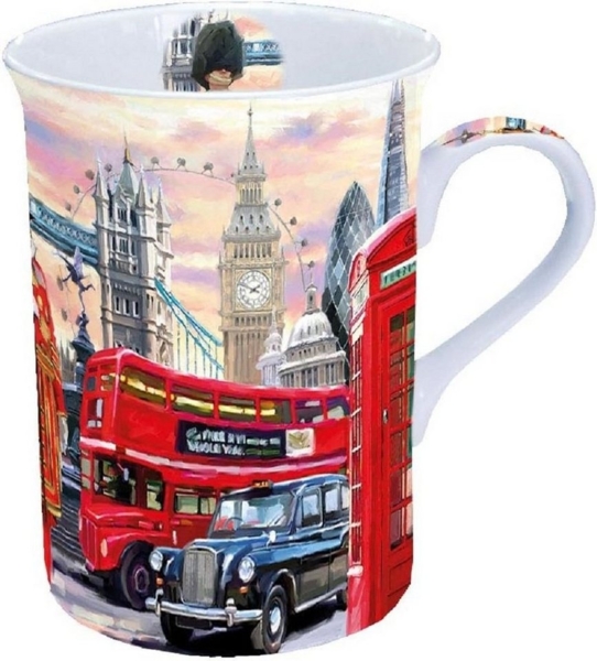 Ambiente Luxury Paper Products Tasse Porzellan, Becher Tee, Kaffee, Sommer Blumen Mug Kollektion, Material Porzellan London, Sommer Kollektion, ideal als Geschenk