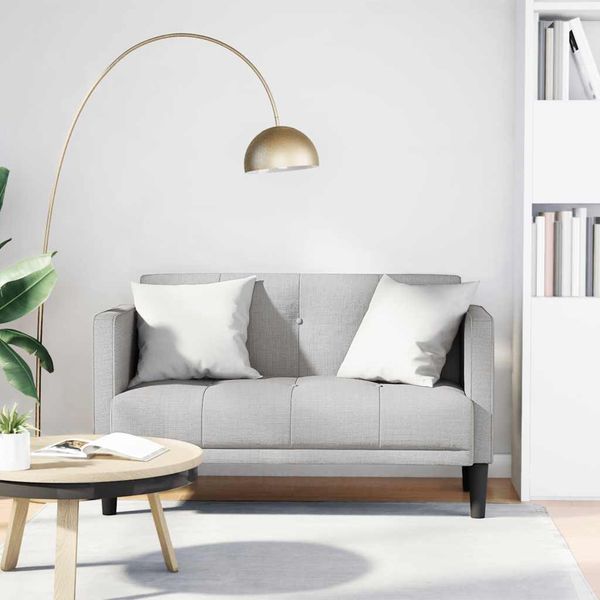 vidaXL Zweisitzer-Sofa Wolkengrau 111 cm Stoff 4100568