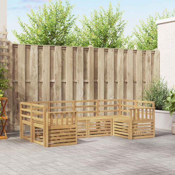 vidaXL Outdoor-Sofagarnitur 6 pcs Weiß 245 x 128,5 x 73 cm 3392384
