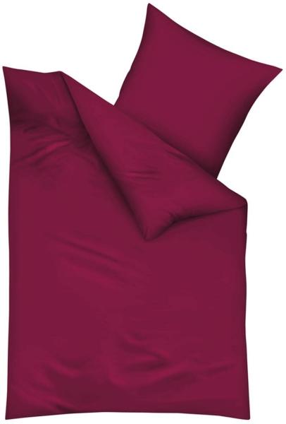 Traumschlaf Uni Biber Bettwäsche|200x220 cm + 2x 80x80 cm| bordeaux