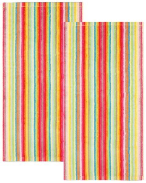 2 Stück Cawö Life Style Handtücher 7008-25 Streifen muilticolor 50x100