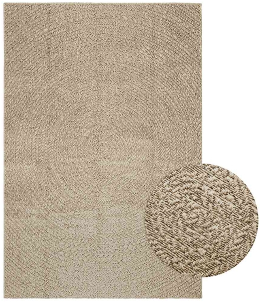 Teppich ZIZUR Beige 140x200 cm Jute-Optik Indoor und Outdoor 4010408