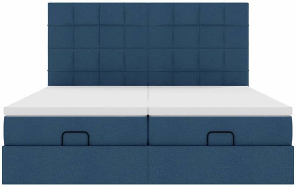 vidaXL Ottoman-Bett mit Matratzen Blau 200x200 cm Stoff 3313705 Bild 7