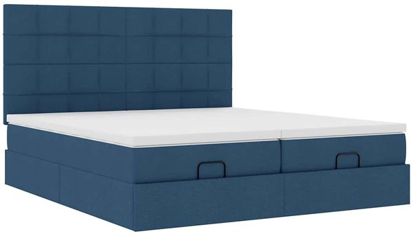 vidaXL Ottoman-Bett mit Matratzen Blau 200x200 cm Stoff 3313705 Bild 6