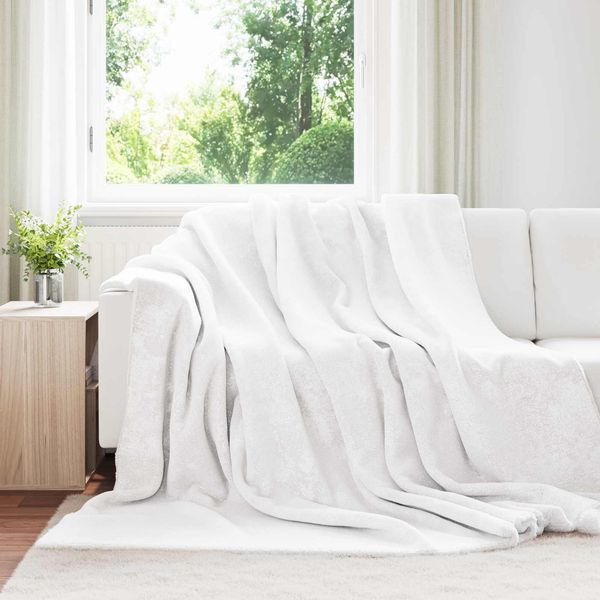 vidaXL Überwurfdecke Weiß 240 x 270 cm Fleece 42017000