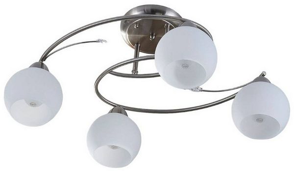 Lindby Deckenleuchten Svean, Glas Alu IP20, 4 x 40 W