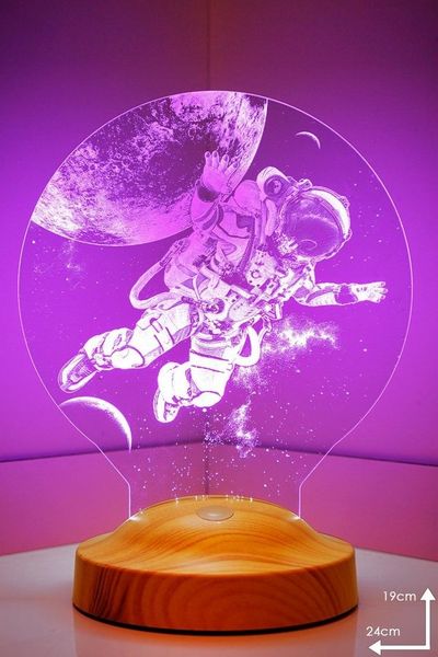 Geschenkelampe LED Nachttischlampe Astronaut Figur Gravity 3D Gravur Geschenk für Jungen, Farbwechsel, Leuchte 7 Farben fest integriert, Geburtstagsgeschenk für Kinder, Babys