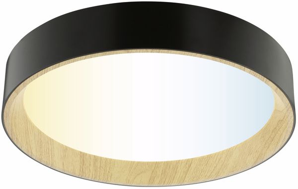 Brilliant LED Deckenleuchte Larios Ø 39 x 7,7 cm warmweiß-kaltweiß holz schwarz