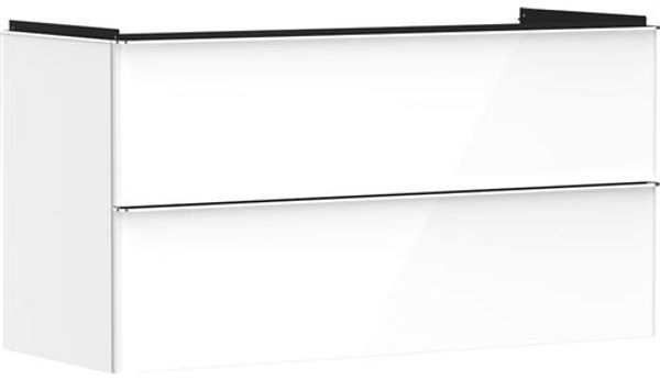Unterschrank Xelu Q 1180x475 mm 2 Schubladen weiß