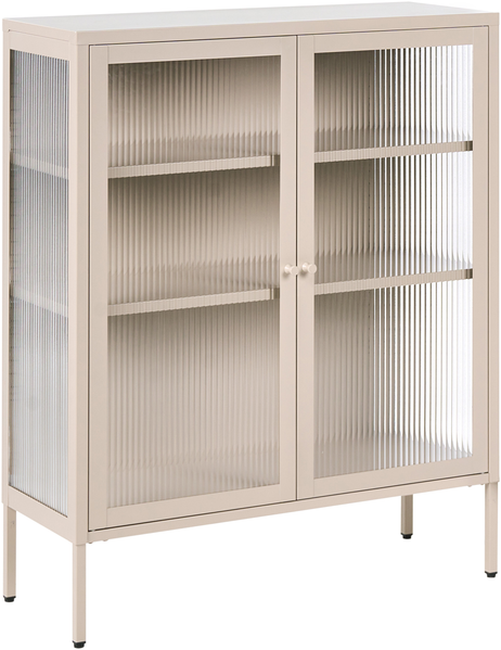 Sideboard mit Glastüren LERRYN Metall 90 cm Beige