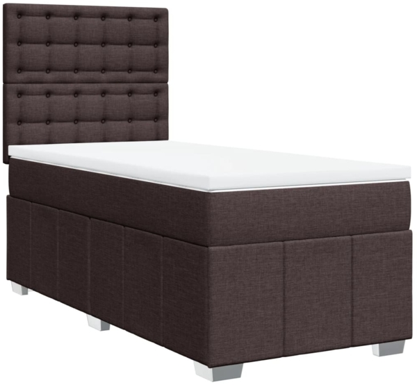 vidaXL Boxspringbett mit Matratze Dunkelbraun 80x200 cm Stoff 3291512