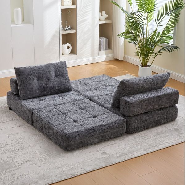 ANYSUN Sofa Schlafsofa Klappsofa mit Kissen & Rückenlehne, tragbar, Schlaffunktion, 1 Teile