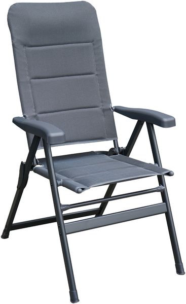 osoltus Alu Camping Klappsessel Hochlehner 3D Soft Touch Open-Grey