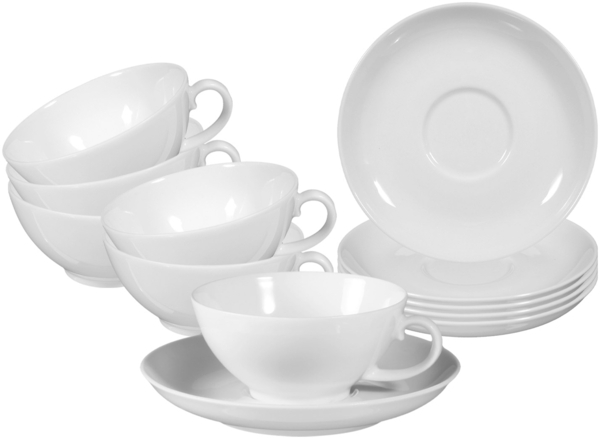 Seltmann Weiden Rondo/Liane Weiß Teetasse mit Untertasse 0,14l 6er Set