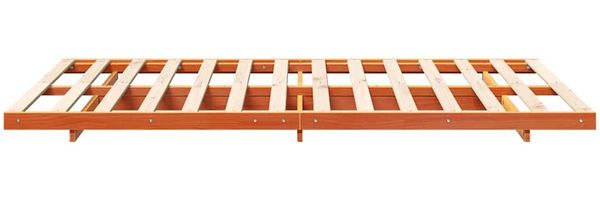 vidaXL Bettrahmen Wachsbraun 140 x 190 cm Massives Kiefernholz 873078 Bild 6