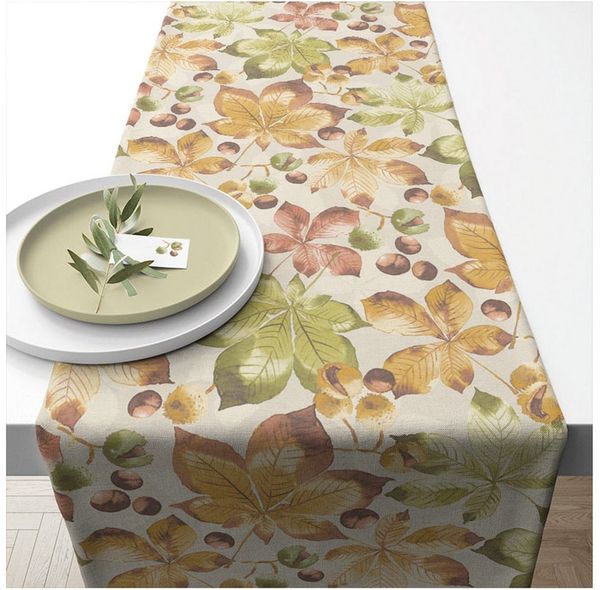 Ambiente® Tischläufer Castanea (1-tlg, 1-teilig), Tischläufer Tischdecke ca. 40x150cm Baumwolle