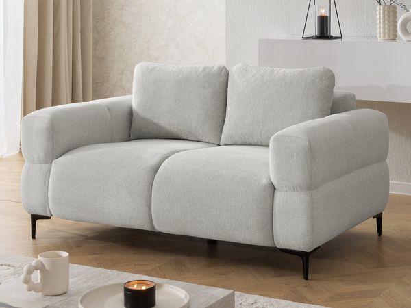 S-Style Möbel 2-Sitzer Sofa Cardea in Bubble-Optik aus weichem Strukturstoff, mit Wellenfederung und hohem Sitzkomfort