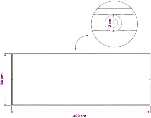 vidaXL Balkon Sichtschutz 150 x 400 cm Stoff mit PU-Beschichtung 42036664 Bild 6