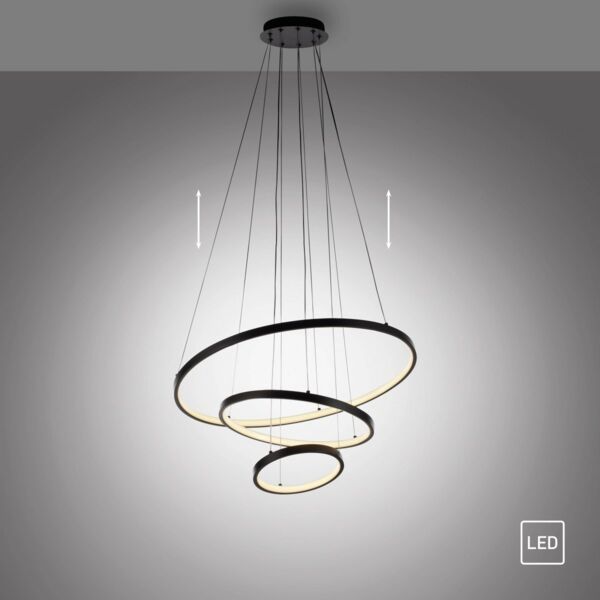 JUST LIGHT 15070-18 CERCHI Pendelleuchte schwarz 3000K
