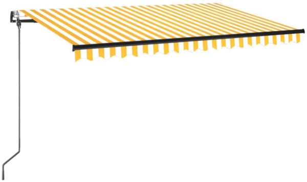 vidaXL Markise Automatisch Einziehbar 400x350 cm Gelb und Weiß 3069188