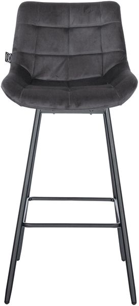 4er Set Barhocker VISEN - Samt Dunkelgrau 49x56x105 cm | Barstuhl Mit Lehne Drehbar Tresenhocker Tresenstuhl Kneipenhocker Kneipenstuhl
