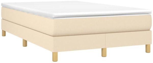vidaXL Boxspringbett mit Matratze Creme 120x190 cm Stoff 3269669
