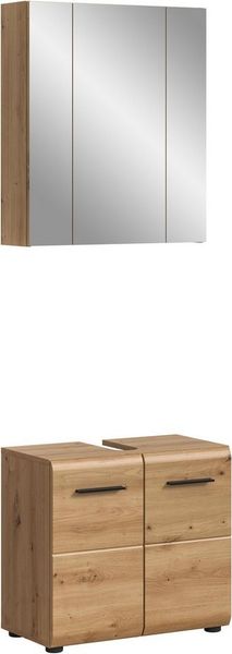 welltime Badmöbel-Set FLORENZ, TOPSELLER!, 2-teilige Badkombination, hochwertige MDF-Front, (Set, 2-St, bestehend aus: 1 Waschbeckenunterschrank, 1 Spiegelschrank), Bad-Kombination, Bad-Möbel, Badezimmer, Kombination, Kombi