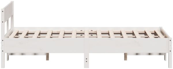vidaXL Massivholzbett ohne Matratze Weiß 140x190 cm Kiefernholz 842767 Bild 5