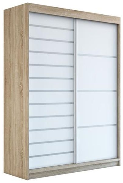 Schwebetürenschrank COLIN 2-türig Schrank 160 cm Farbe: Sonoma , weiß